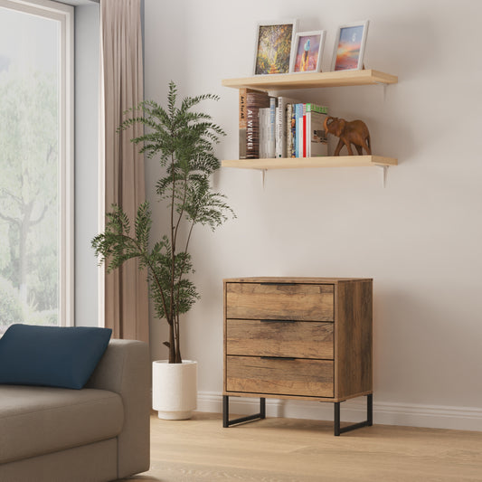 Hong Kong G Chest of Drawers Oak 3 Drawers 76cm