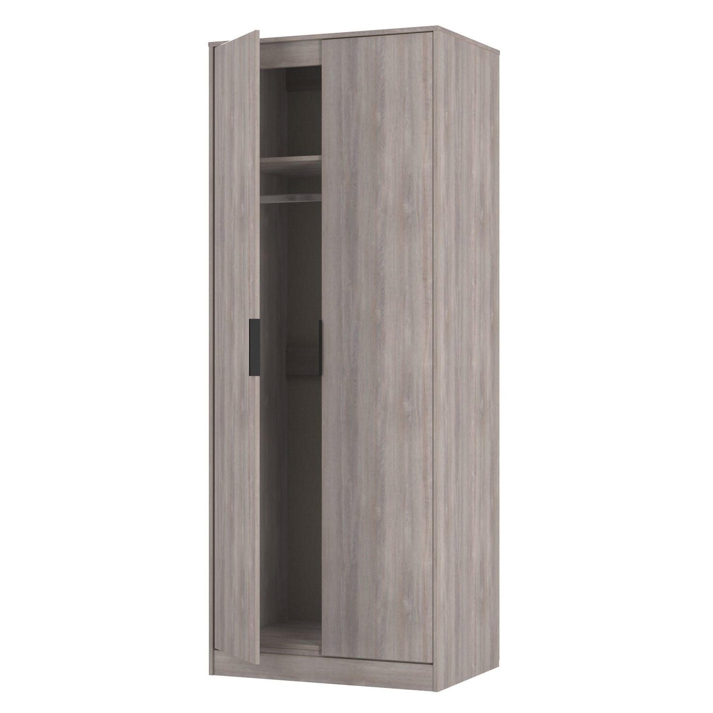 Hong Kong G Tall Wardrobe Light Grey 2 Doors 1 Shelf 197cm