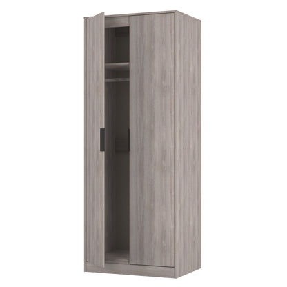 Hong Kong G Tall Wardrobe Light Grey 2 Doors 1 Shelf 197cm