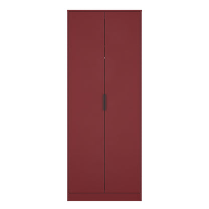 Hong Kong G Tall Wardrobe Red 2 Doors 1 Shelf 197cm