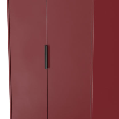 Hong Kong G Tall Wardrobe Red 2 Doors 1 Shelf 197cm