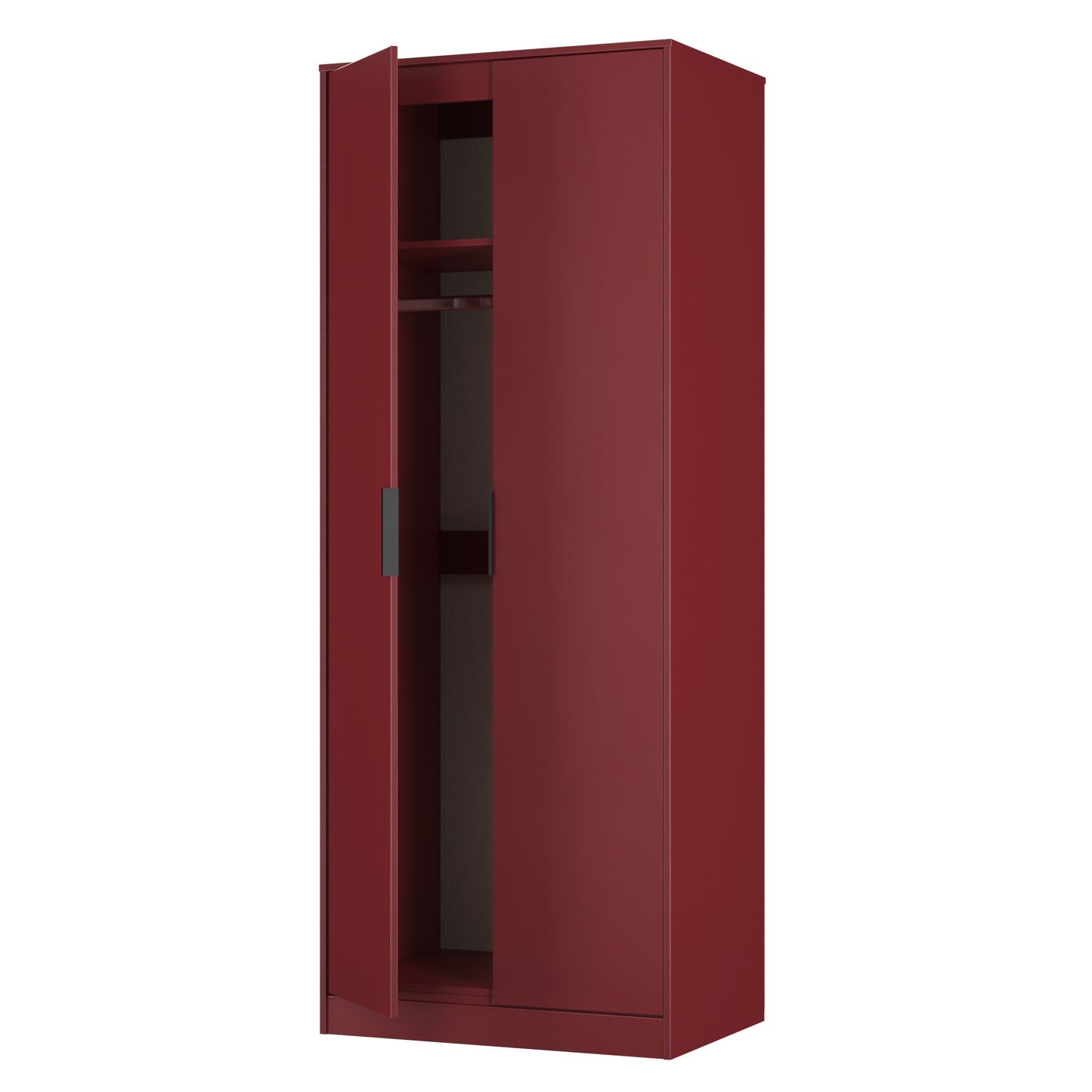 Hong Kong G Tall Wardrobe Red 2 Doors 1 Shelf 197cm