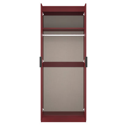 Hong Kong G Tall Wardrobe Red 2 Doors 1 Shelf 197cm