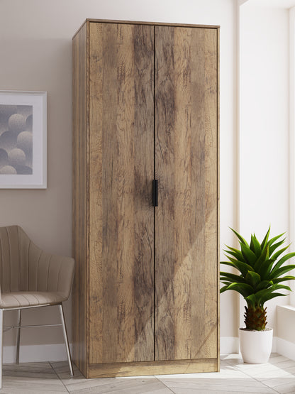 Hong Kong G Tall Wardrobe Oak 2 Doors 1 Shelf 197cm