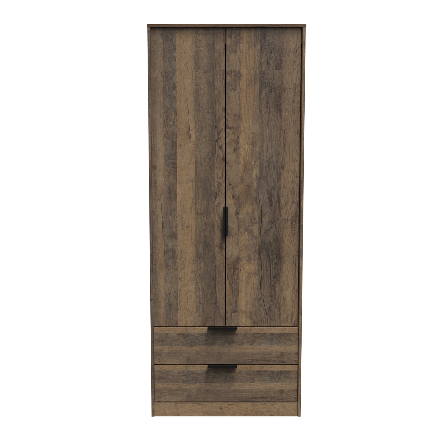 Hong Kong G Tall Wardrobe Oak 2 Doors 2 Drawers 197cm