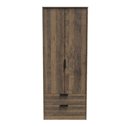 Hong Kong G Tall Wardrobe Oak 2 Doors 2 Drawers 197cm