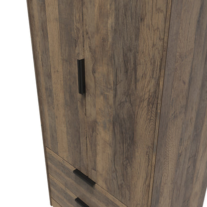 Hong Kong G Tall Wardrobe Oak 2 Doors 2 Drawers 197cm