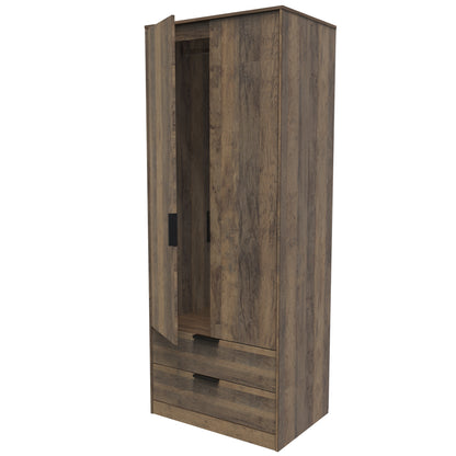 Hong Kong G Tall Wardrobe Oak 2 Doors 2 Drawers 197cm