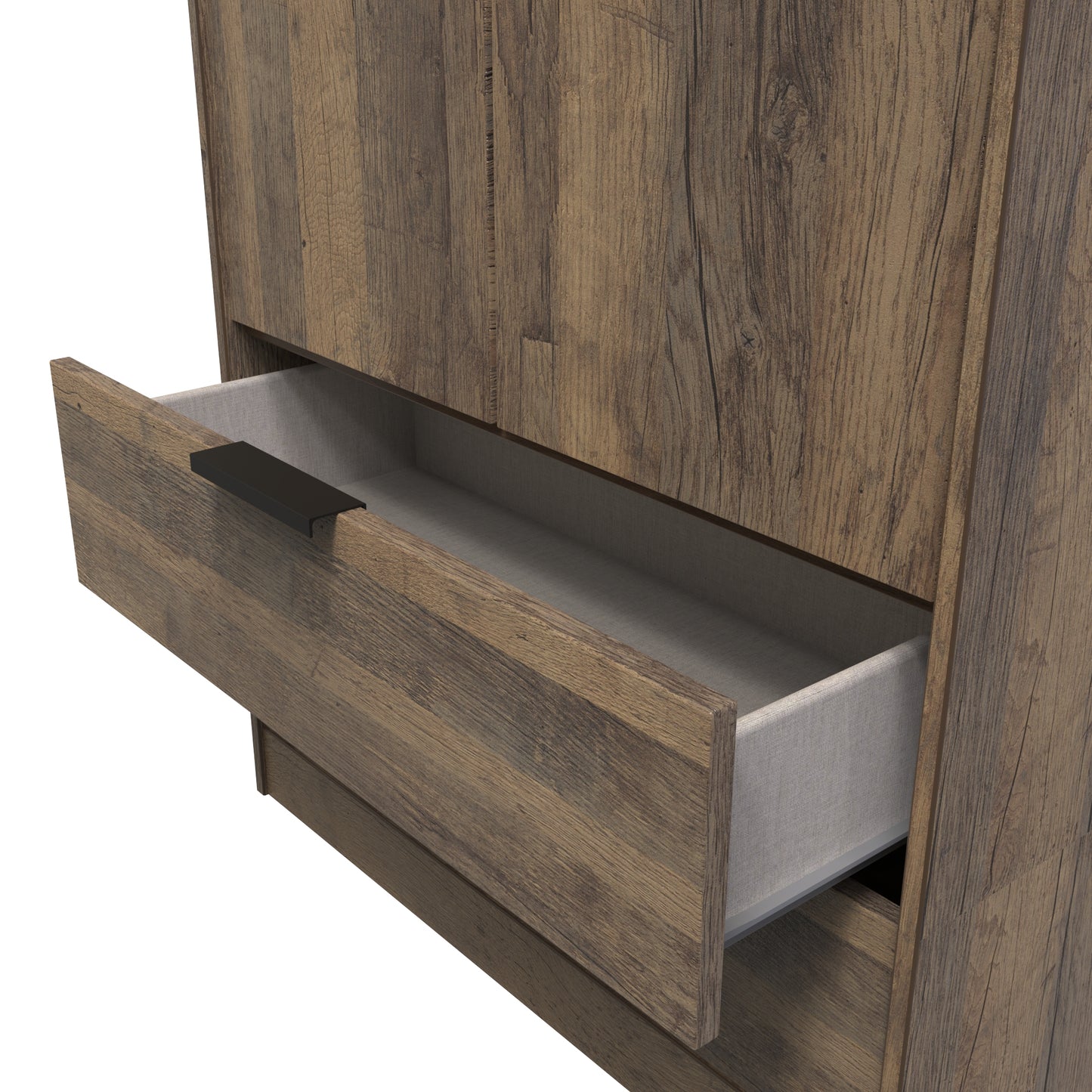 Hong Kong G Tall Wardrobe Oak 2 Doors 2 Drawers 197cm