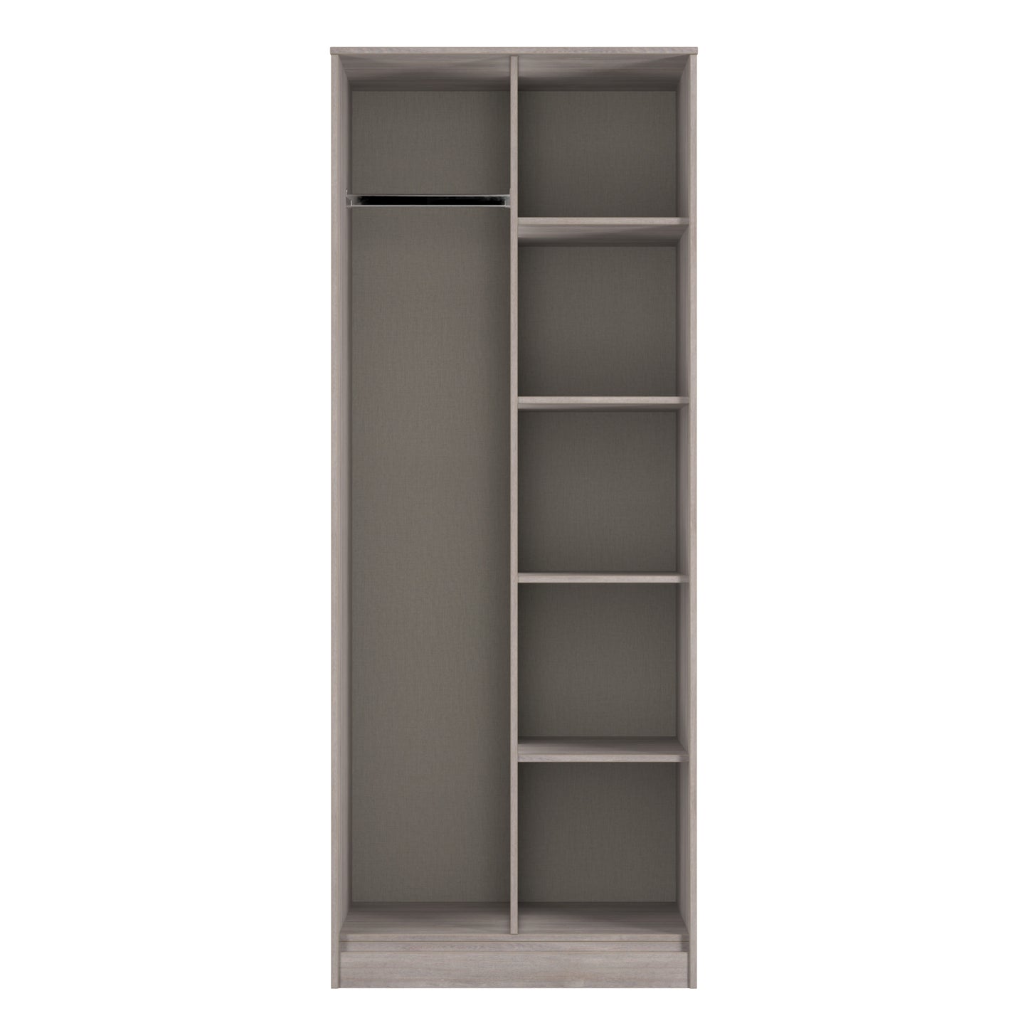 Hong Kong G Tall Wardrobe Light Grey 5 Shelves 197cm