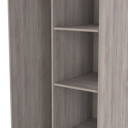 Hong Kong G Tall Wardrobe Light Grey 5 Shelves 197cm