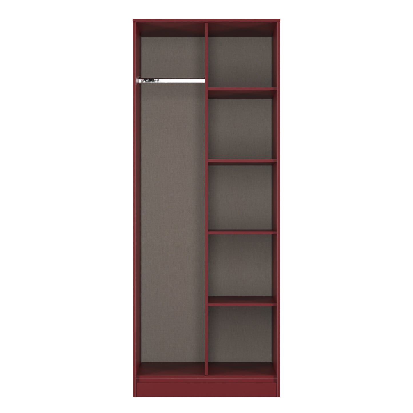 Hong Kong G Tall Wardrobe Red 5 Shelves 197cm
