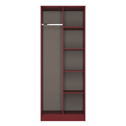 Hong Kong G Tall Wardrobe Red 5 Shelves 197cm