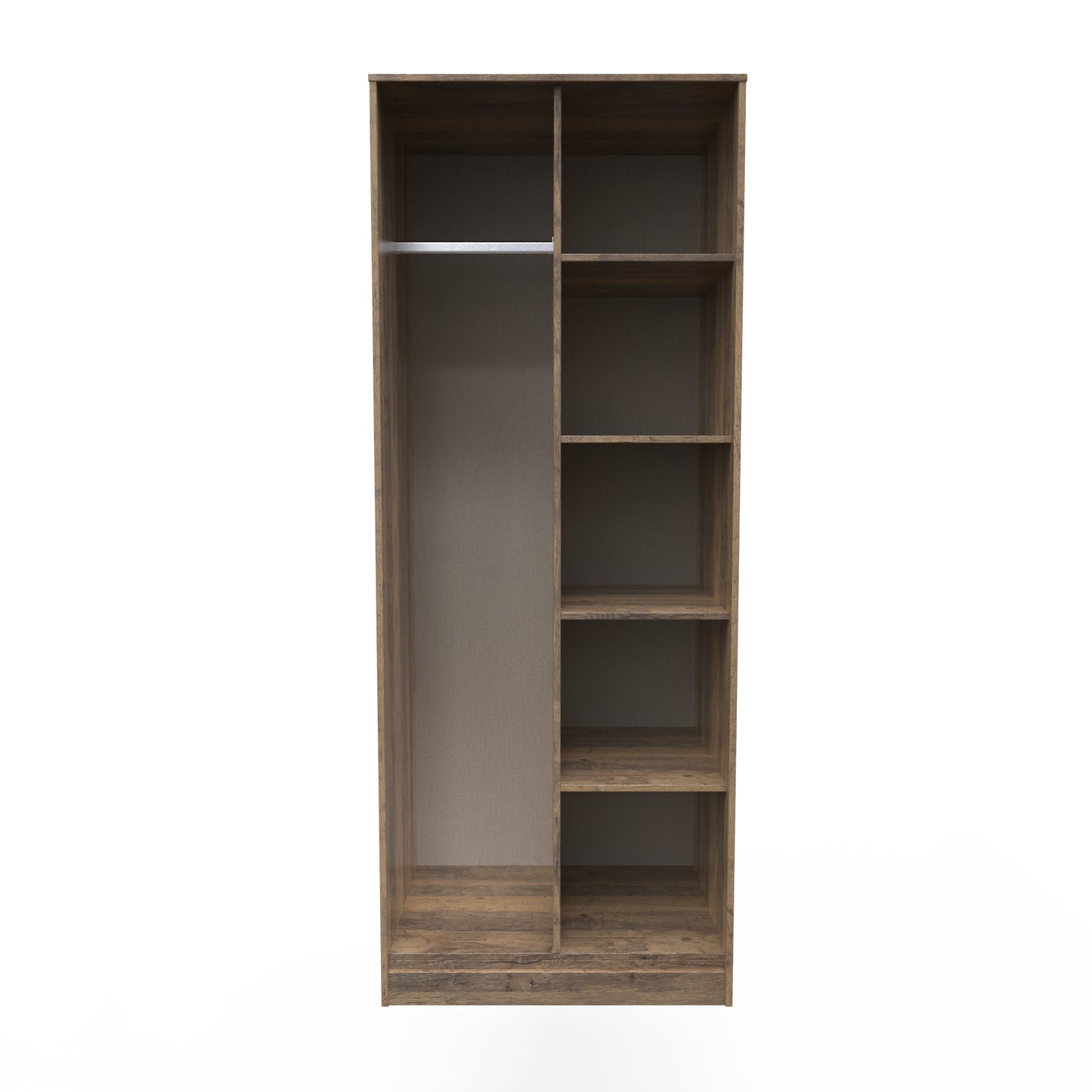 Hong Kong G Tall Wardrobe Oak 5 Shelves 197cm