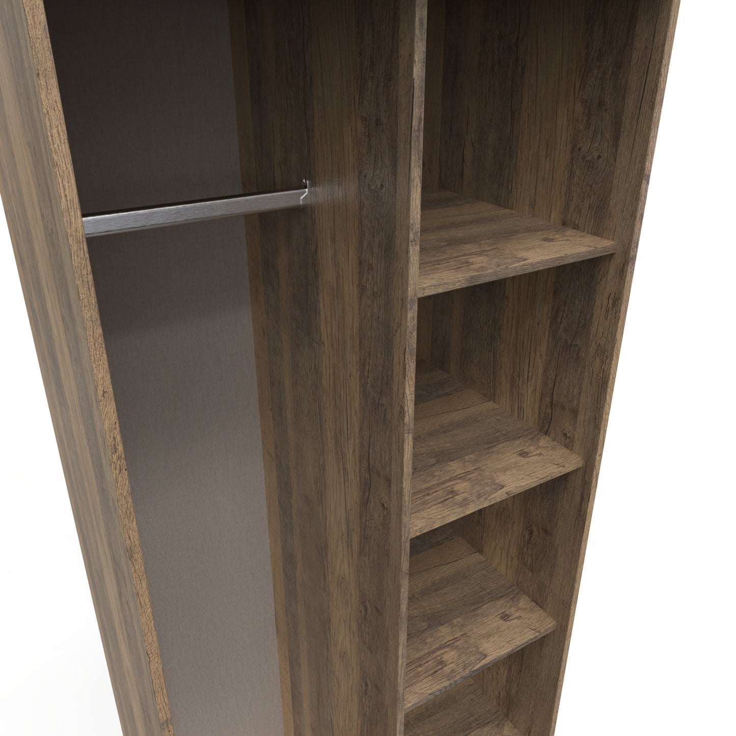 Hong Kong G Tall Wardrobe Oak 5 Shelves 197cm