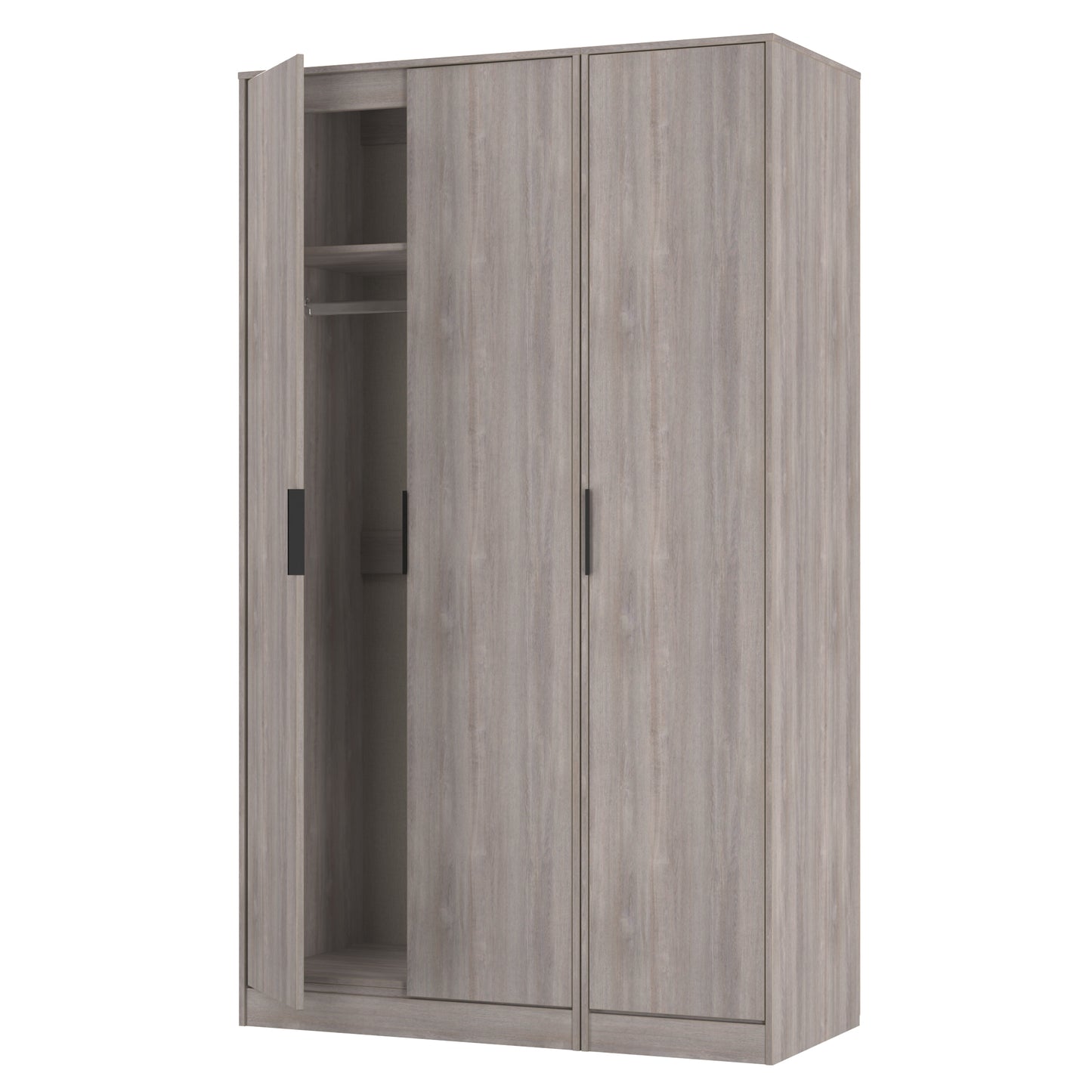 Hong Kong G Tall Wardrobe Light Grey 3 Doors 1 Shelf 198cm