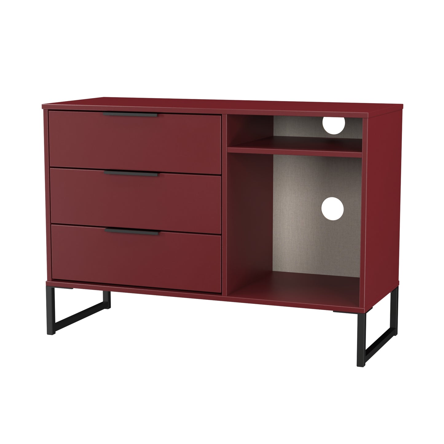 Hong Kong G TV Unit Red 2 Shelves 3 Drawers 97cm