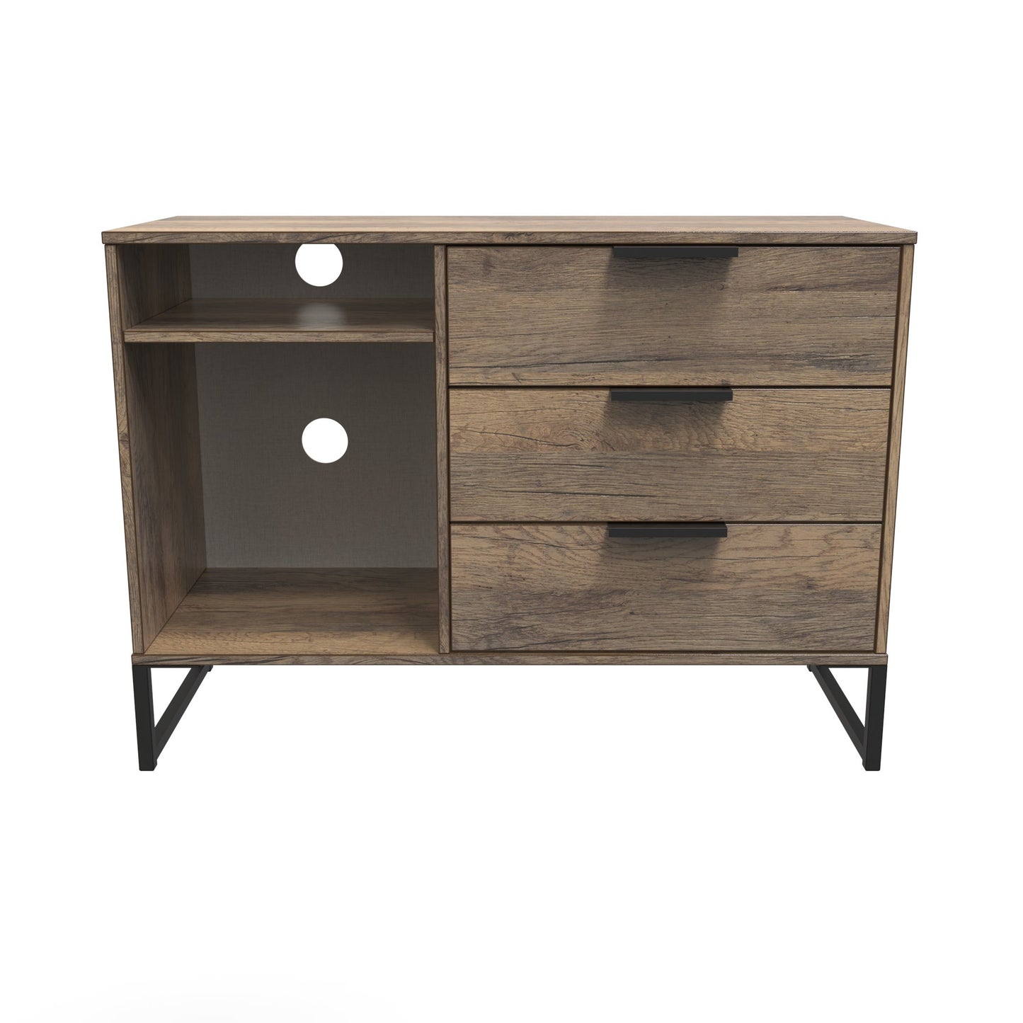 Hong Kong G TV Unit Oak 2 Shelves 3 Drawers 97cm