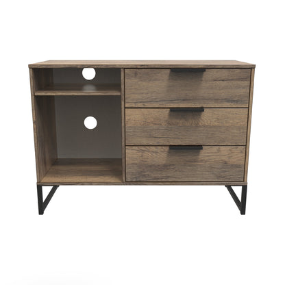 Hong Kong G TV Unit Oak 2 Shelves 3 Drawers 97cm