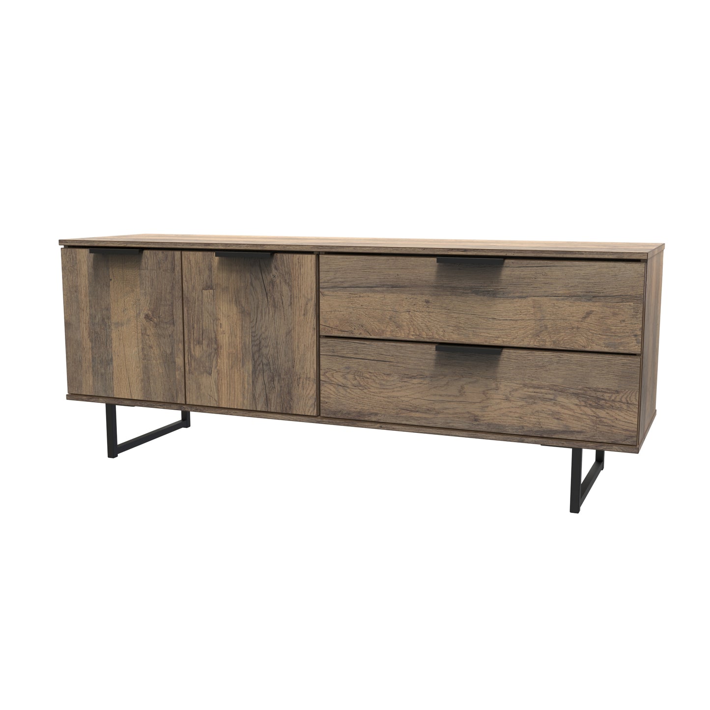 Hong Kong G Large Sideboard Oak 2 Doors 2 Drawers 147cm