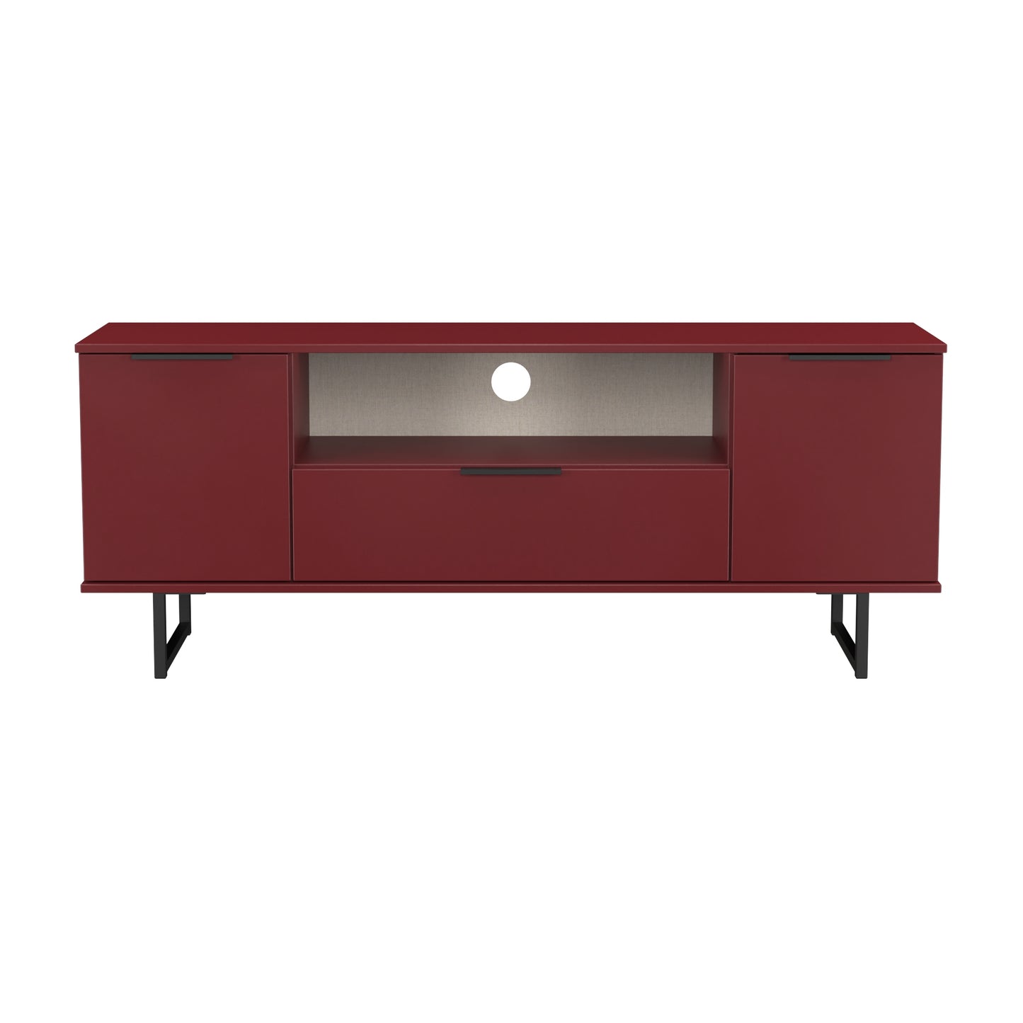 Hong Kong G TV Unit Red 1 Shelf 1 Drawer 2 Doors 144cm