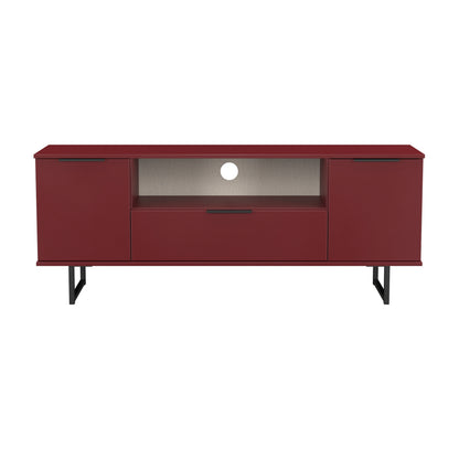 Hong Kong G TV Unit Red 1 Shelf 1 Drawer 2 Doors 144cm