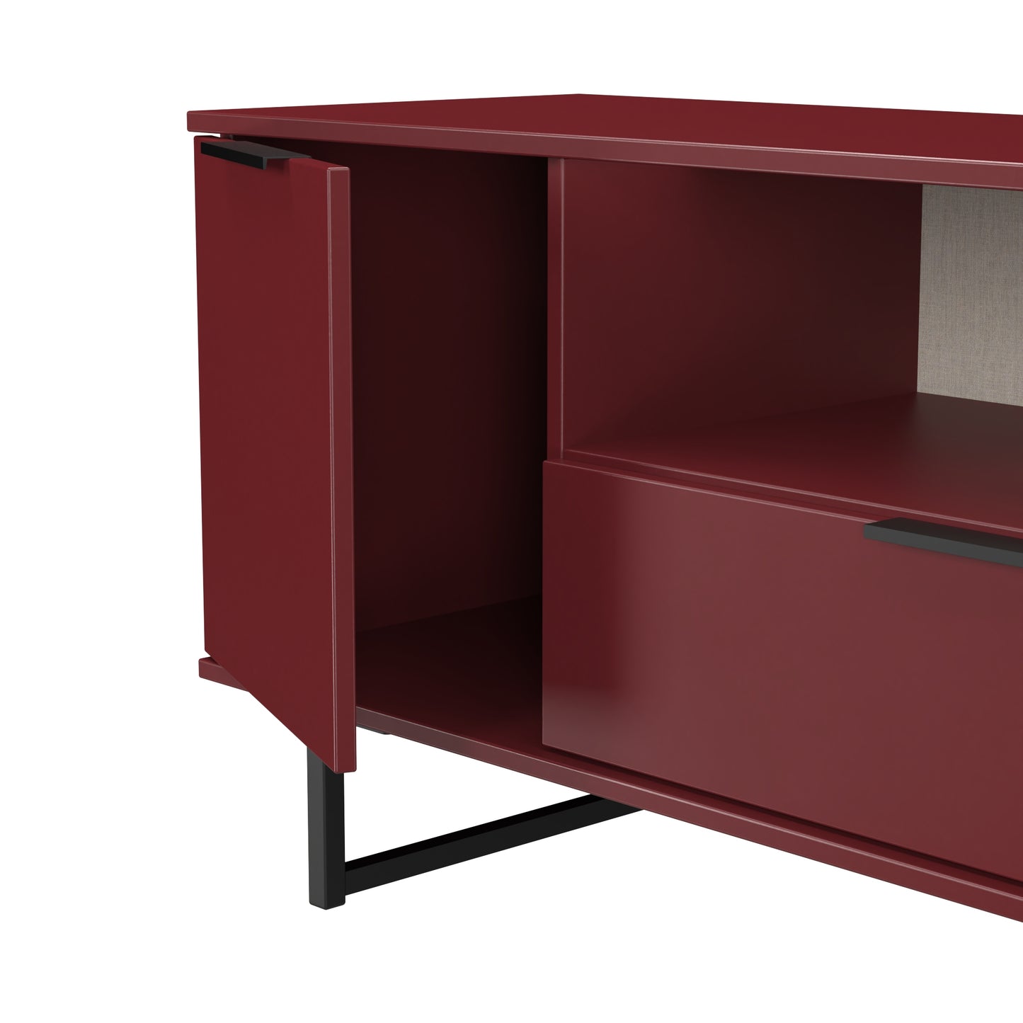 Hong Kong G TV Unit Red 1 Shelf 1 Drawer 2 Doors 144cm