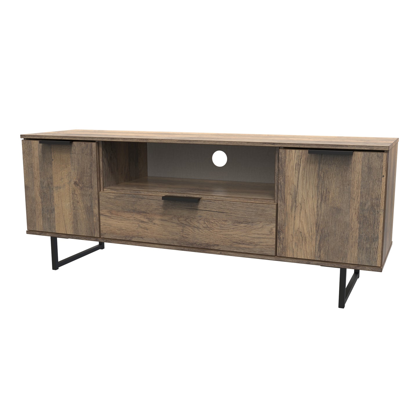 Hong Kong G TV Unit Oak 1 Shelf 1 Drawer 2 Doors 144cm