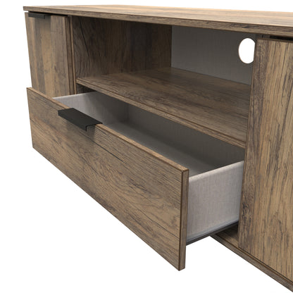 Hong Kong G TV Unit Oak 1 Shelf 1 Drawer 2 Doors 144cm