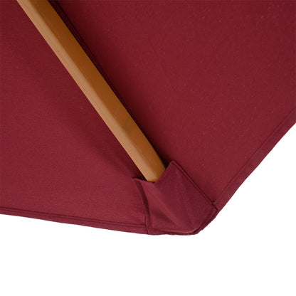 3M Fir Wooden Parasol Garden Umbrellas 8 Ribs Bamboo Sun Shade Patio Outdoor Umbrella Canopy