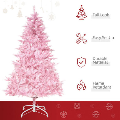 Homcom 6FT Artificial Christmas Tree Holiday Xmas Holiday Tree Decoration with Automatic Open for Home Party