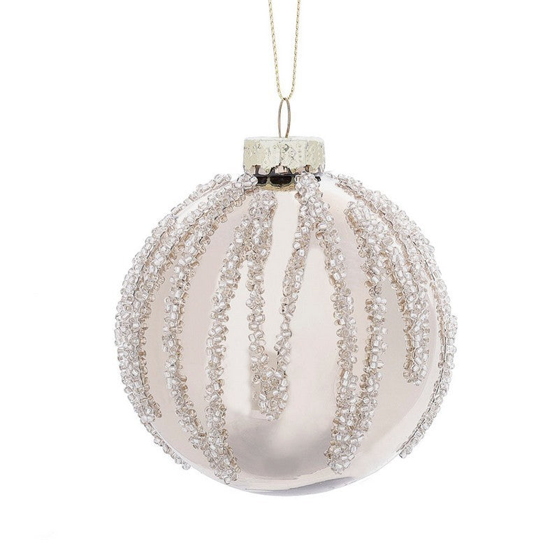 12 x Christmas Tree Baubles Decoration Red & Gold with Glitter Pattern - 8cm by Wensum