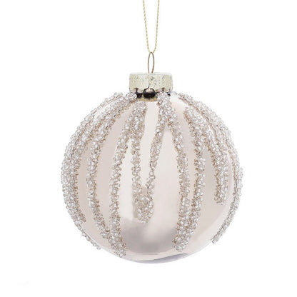 12 x Christmas Tree Baubles Decoration Red & Gold with Glitter Pattern - 8cm by Wensum