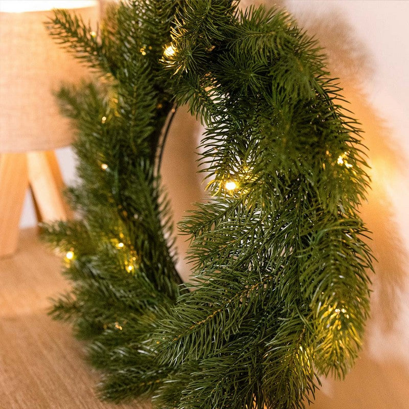 LED Wreath Christmas Decoration Green - 50.8cm by Wensum Primary Image