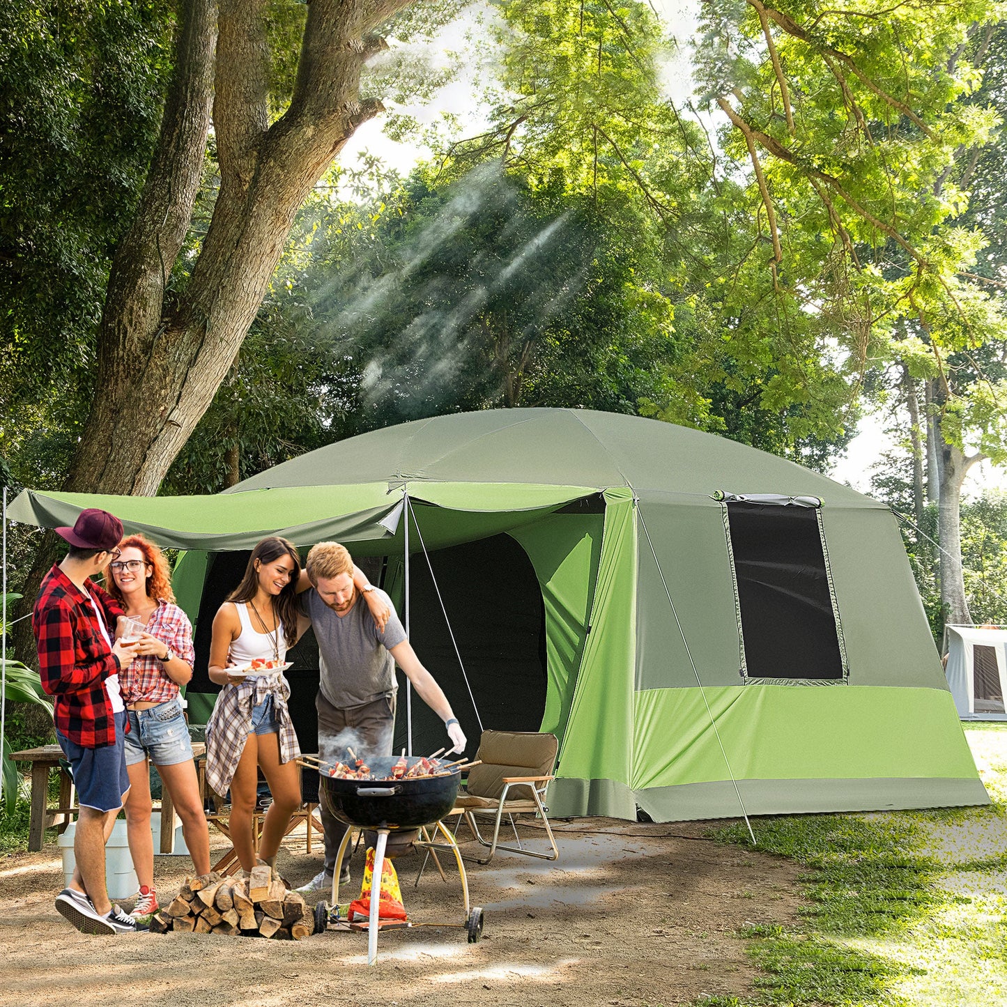 Tunnel Tent Camping Shelter w/ Porch