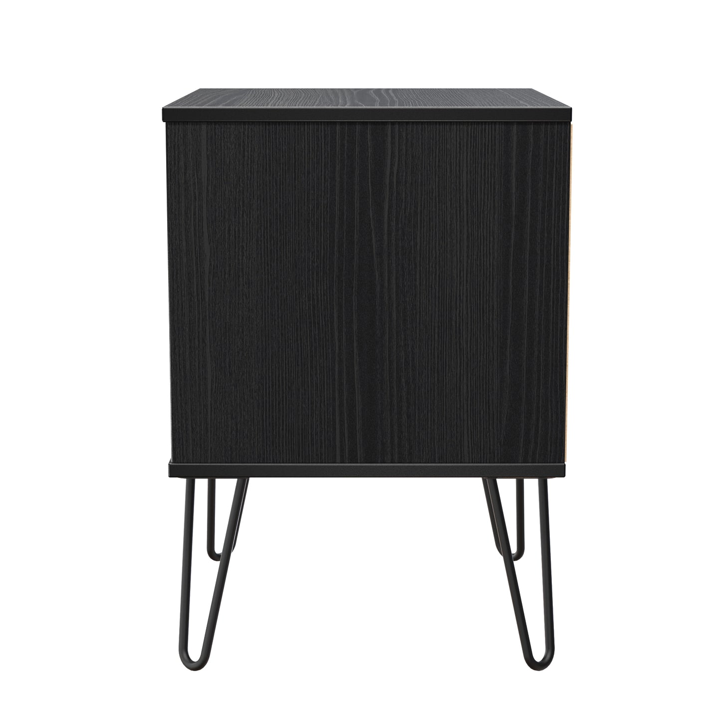 Harlequin Bedside Table Black 2 Drawers 60cm