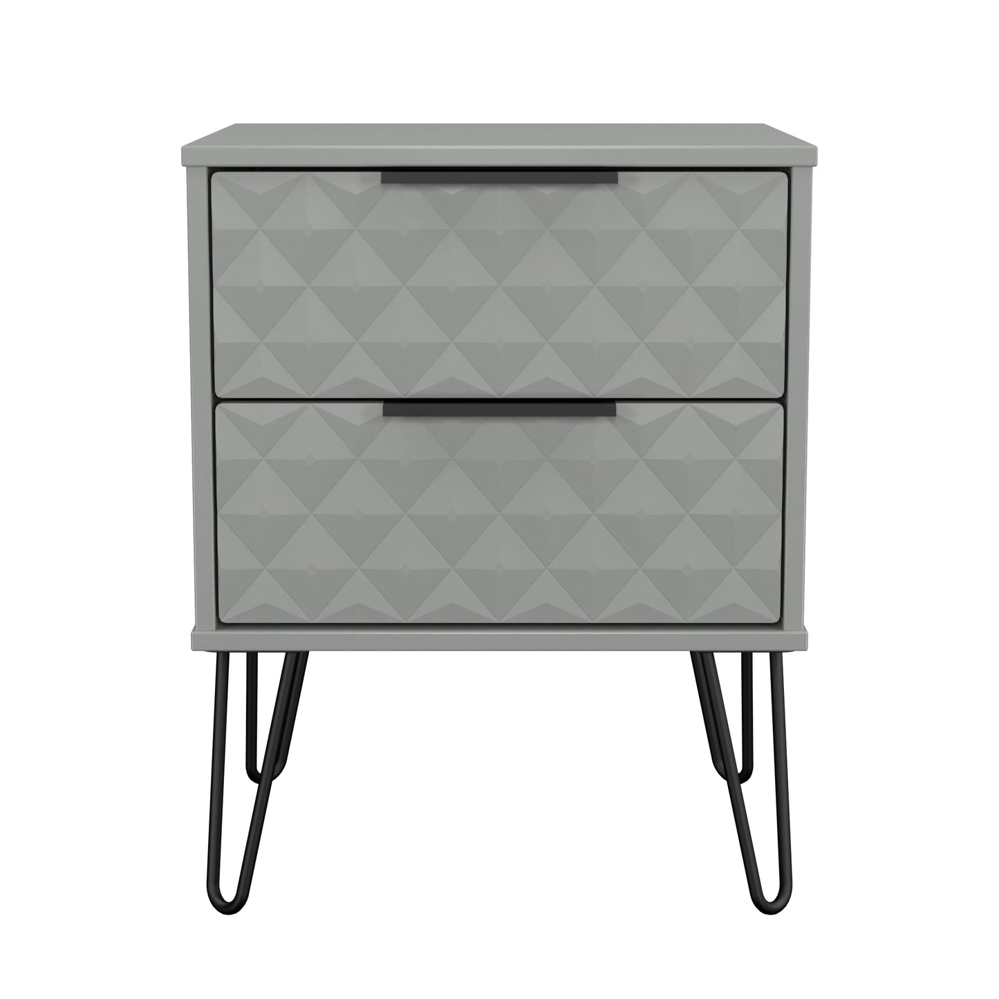 Harlequin Bedside Table Grey 2 Drawers 60cm