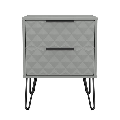 Harlequin Bedside Table Grey 2 Drawers 60cm