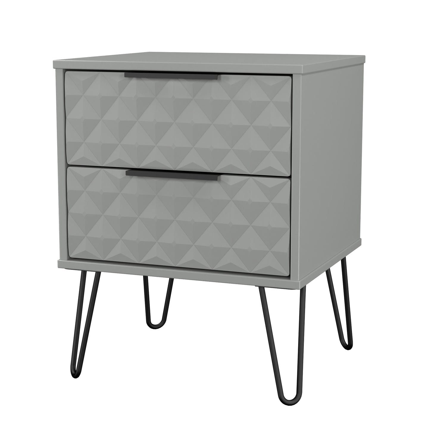Harlequin Bedside Table Grey 2 Drawers 60cm