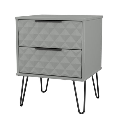 Harlequin Bedside Table Grey 2 Drawers 60cm