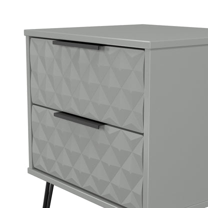 Harlequin Bedside Table Grey 2 Drawers 60cm