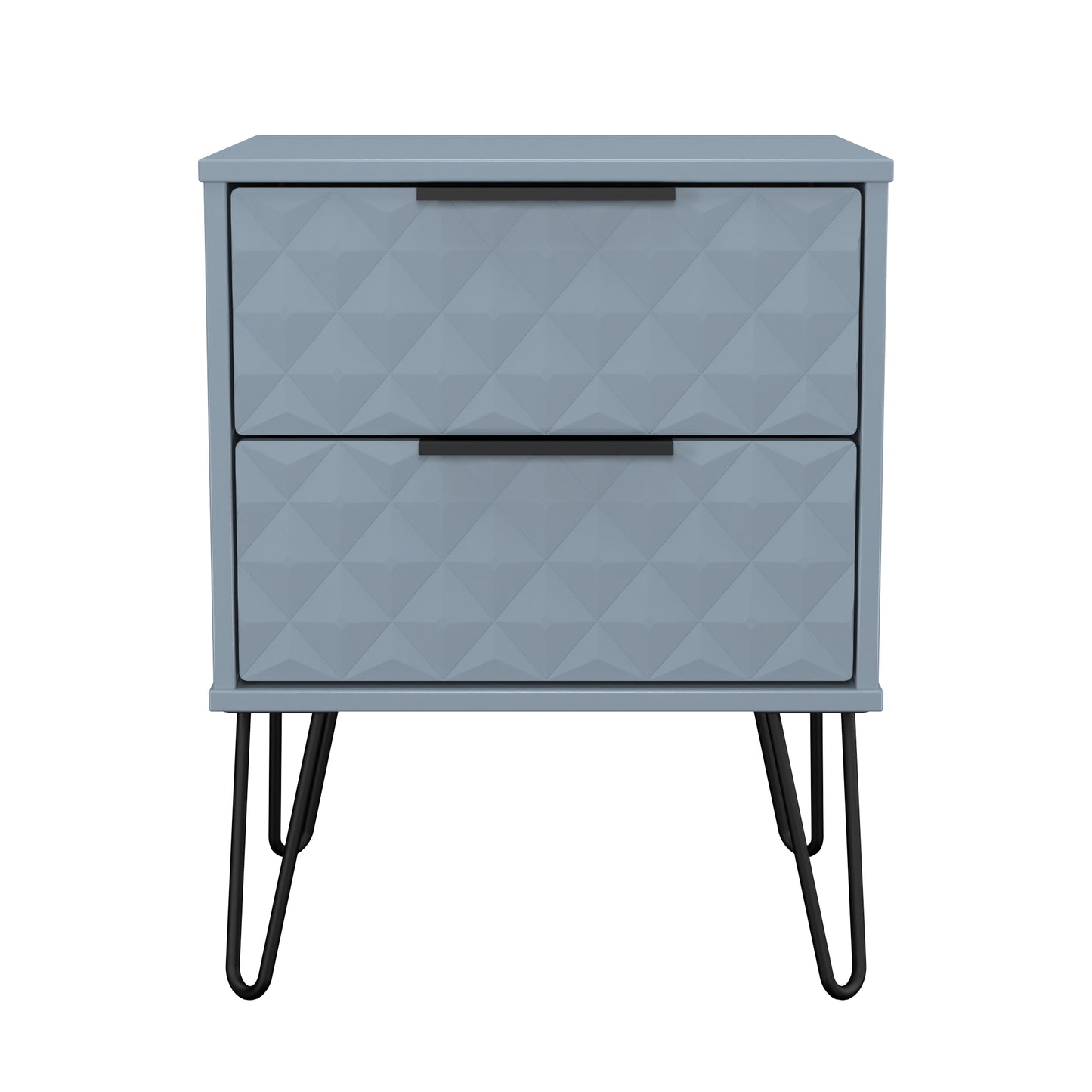 Harlequin Bedside Table Light Blue 2 Drawers 60cm