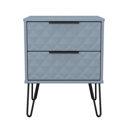 Harlequin Bedside Table Light Blue 2 Drawers 60cm