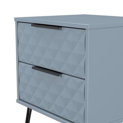 Harlequin Bedside Table Light Blue 2 Drawers 60cm