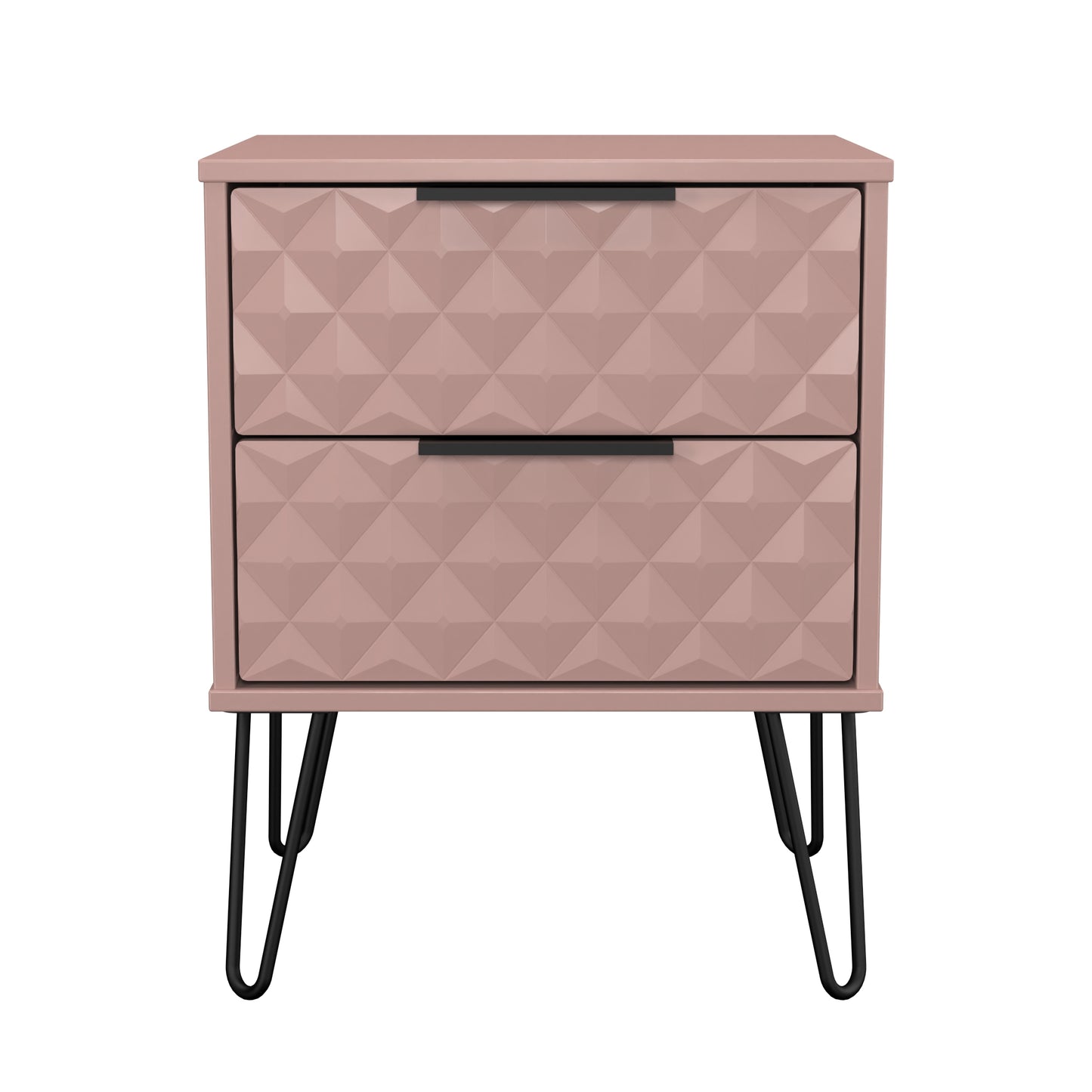 Harlequin Bedside Table Pink 2 Drawers 60cm