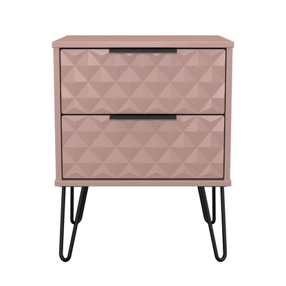 Harlequin Bedside Table Pink 2 Drawers 60cm