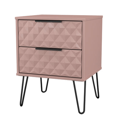 Harlequin Bedside Table Pink 2 Drawers 60cm