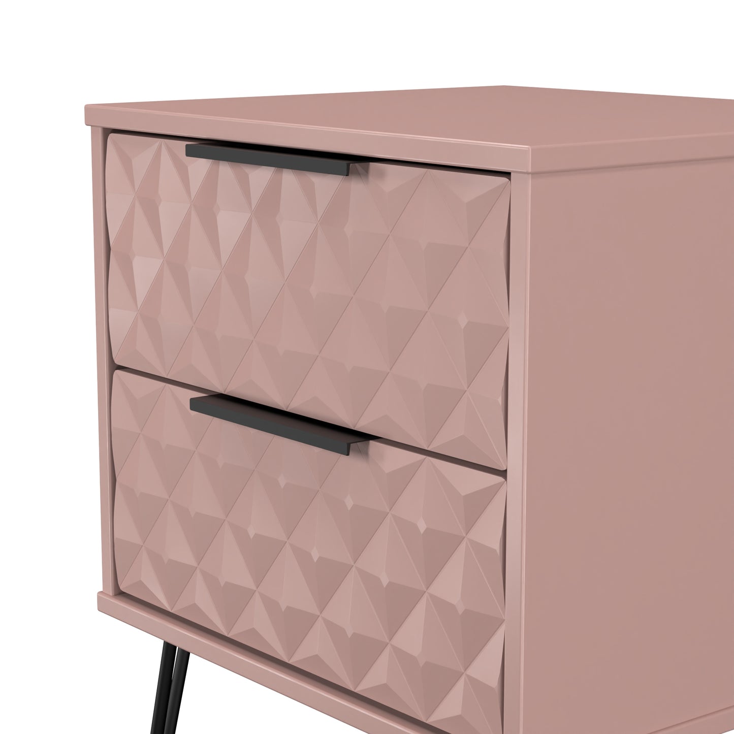Harlequin Bedside Table Pink 2 Drawers 60cm