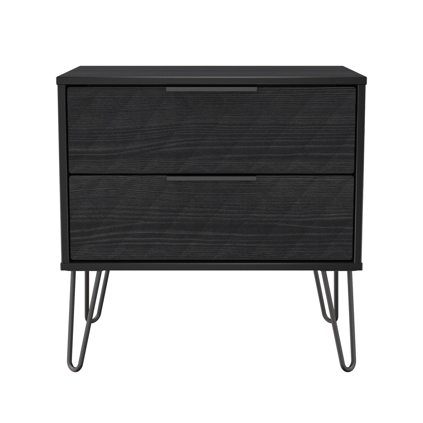 Harlequin Side Table Black 2 Drawers 60cm