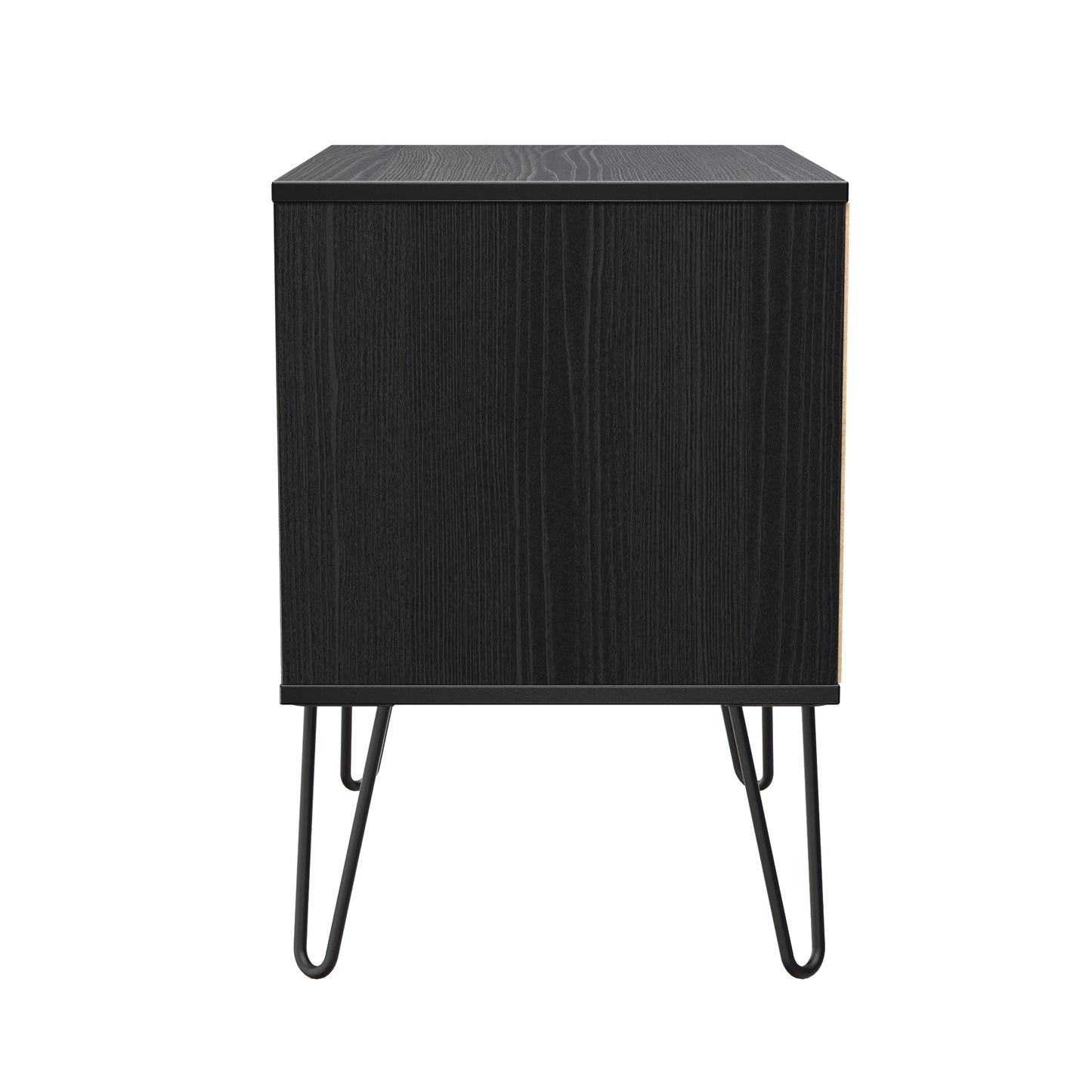 Harlequin Side Table Black 2 Drawers 60cm